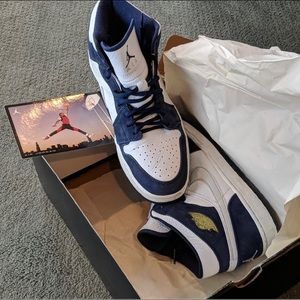 Air Jordan 1 Retro+ Midnight Blue/White/Silver